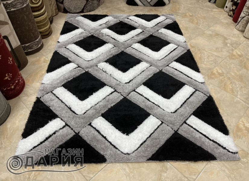 Тъкан килим 3D SHAGGY GRANDE 400 black